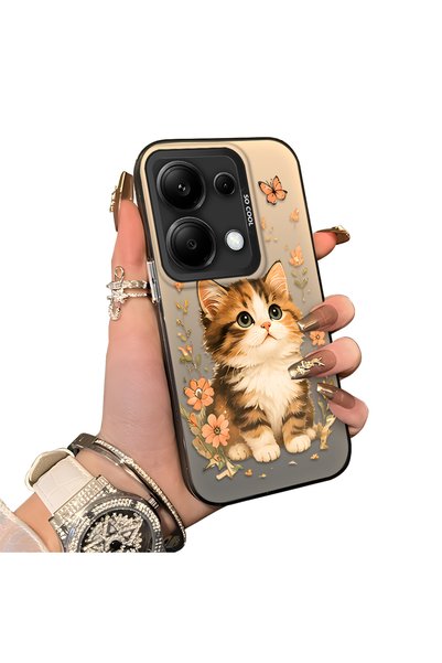 Hontinga Poco M6 Pro 4g Compatible Silicone Edge Hard Back Case Cat Pattern L...