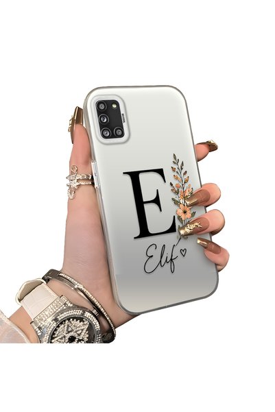 Hontinga Samsung Galaxy A31 Compatible Silicone Edge Hard Back Case Letter E ...