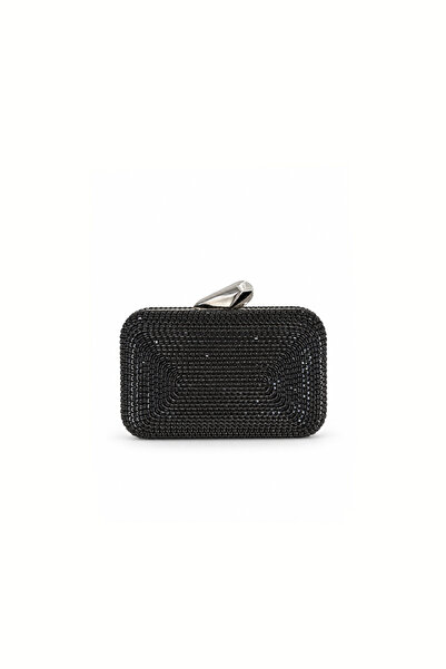 Mozto Eloura Siyah Boncuk İşlemeli Abiye Clutch Çanta |