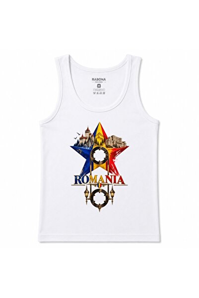 Rabona Fashion Romania Tricolor Star Castles & Landmarks Graphic Tank Top