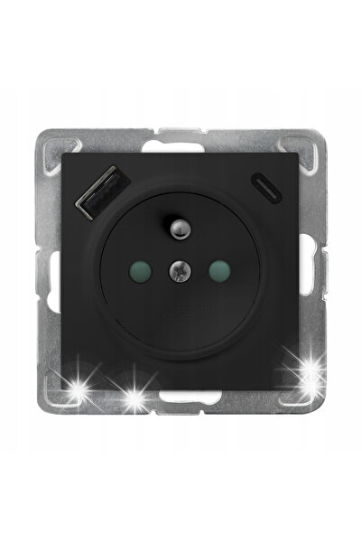 OSPEL ÎNCĂRCĂTOR PRIZĂ USB A+C 3.4 20W IMPRESJA GP-1YZPUSBAC/m/33 NEGRU