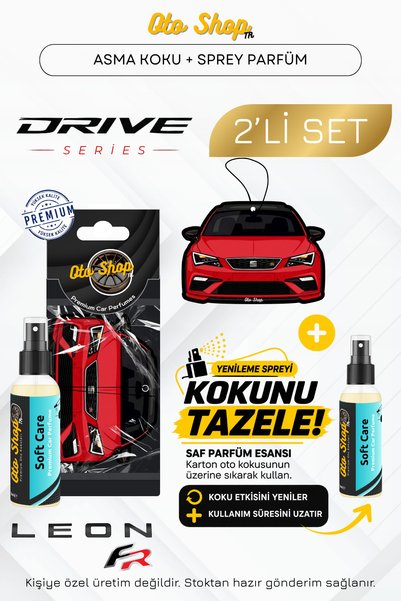 OTOSHOPTR SEAT Leon FR (Kırmızı) + SOFT CARE 30ml SPREY PARFÜM 2'Lİ SET Oto A...