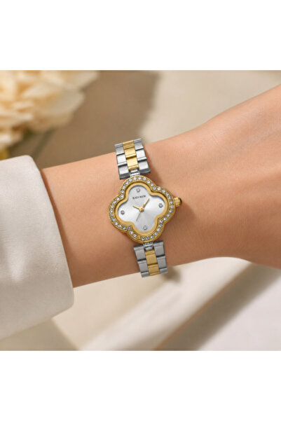 Black Moon women's watch in gold silver color with silver dial