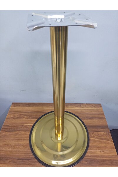 Yuvarlak Tablalı Metal Masa Ayağı - 72.5 cm (Gold)