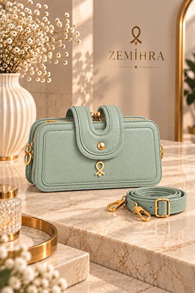 zemihra حقيبة يد وكتف نسائية صغيرة الحجم مكونة من 3 أقسام بتصميم كلاسيكي وسحا...