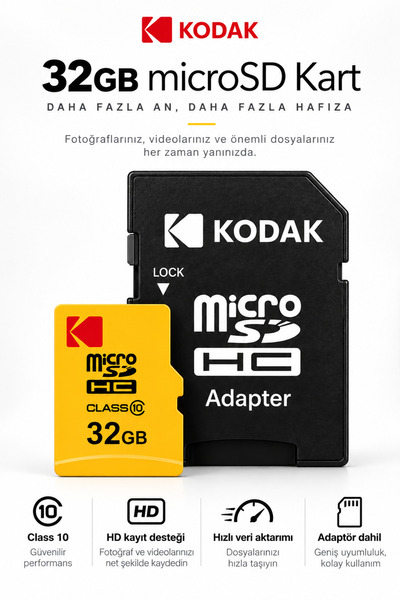 Kodak CLASS 10 32 GB MICRO SDHC MEMORY CARD