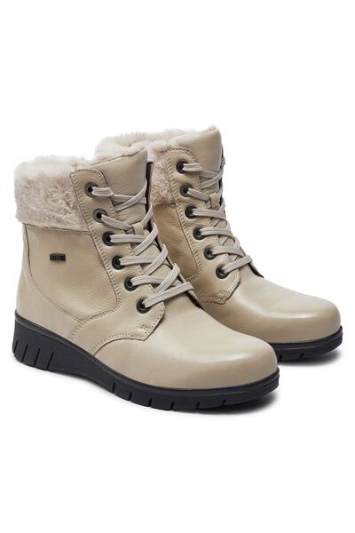 Caprice Botine damă Ecru Nappa 123 9-26209-43