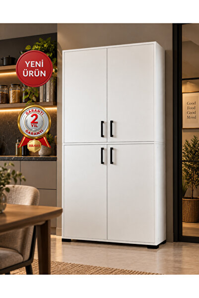 Bravo Home Bravo D11 Çok Amaçlı Dolap – 4 Kapaklı, Ayarlanabilir Raflı