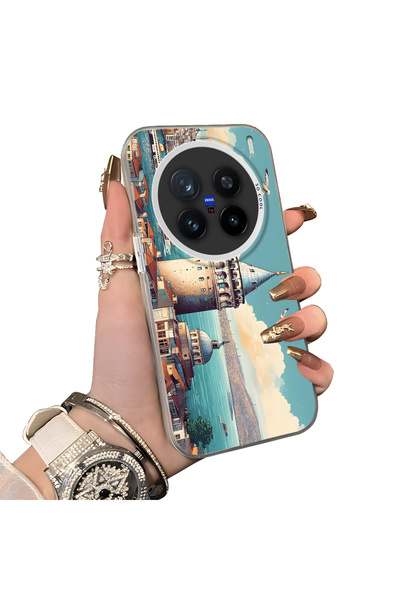 Hontinga حافظة هاتف متوافقة مع Vivo X200 Pro مصنوعة من السيليكون بحواف صلبة و...