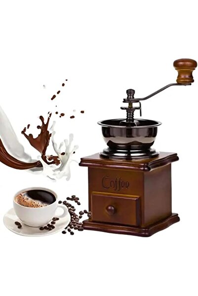 GENERAL Halamodo Wooden Coffee Grinder, Vintage Wooden Manual Coffee Grinder,...