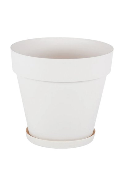 SERİNOVA Yalı Tabaklı Saksı 8 NO 76 L Kirli Beyaz Dev Boy 55x55,5 cm UV Dayan...