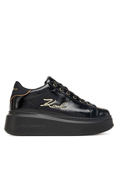 Karl Lagerfeld Adidași de damă negri din piele cu detalii aurii KL63513E
