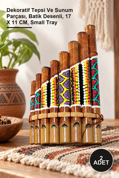 Yenilig 2 komada batik pan flaute – ukrasni pladanj i predstavni komad, sa ba...