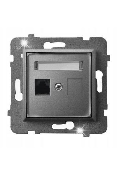 OSPEL Priză de calculator RJ45 5e Single ARIA GPK-1U/K/m/70 Gri mat