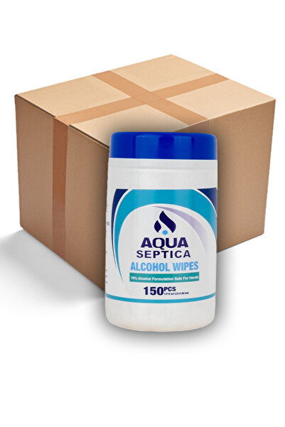 Aqua مناديل سيبيتا الكحولية لتنظيف اليدين والبشرة، مناديل مبللة، 150 قطعة، حج...