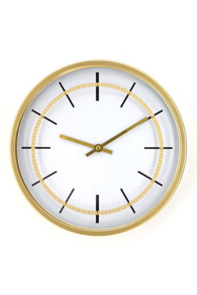 OEM Wall clock GHC100283, analog, round, metal + glass, gilded, 30 cm