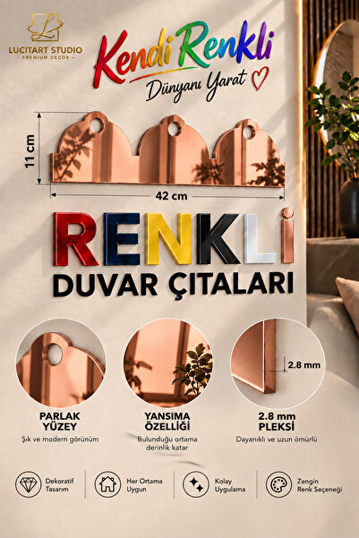 Arıkoğlu Reklam ve Yapı LucitART 2.8 mm Renkli Pleksi Duvar Çıtası 42x11 cm –...