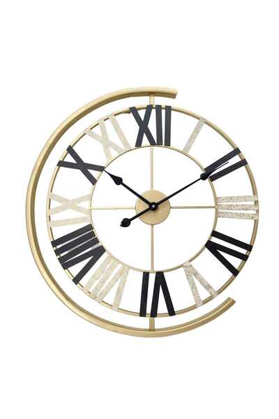 OEM Wall clock GH61022, analog, round, metal, gold, 60 cm