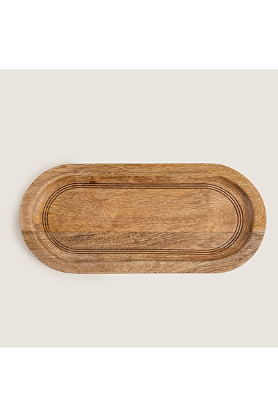 Chakra Raye Ahşap Kayık Tabak 36x16.5x2.50cm Natural