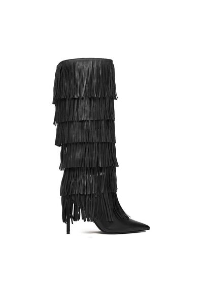 Steve Madden Cizme de damă din piele neagră 017 Wanderlust SM1100476
