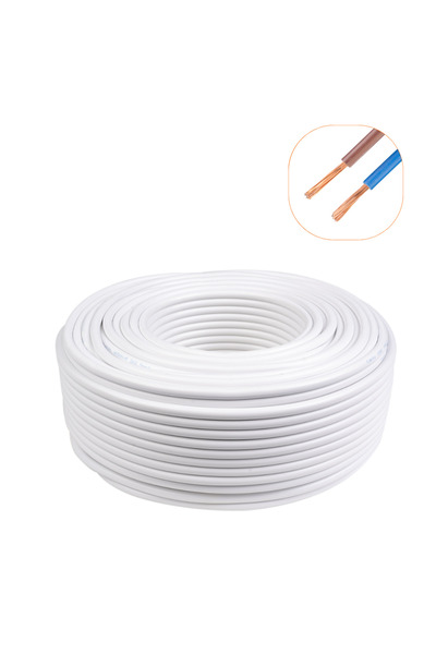COBI SMART® Cablu electric 2x2.5 mm², 100 m, alb, izolatie PVC, flexibil, mul...