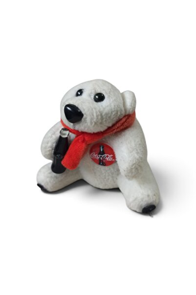 Hureggo Vintage Coca-Cola Original Polar Bear Plush Figure with Scarf - 8 cm