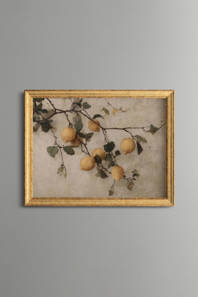 epiqart Lemon Branches - Vintage Patterned Painting - Fine Model