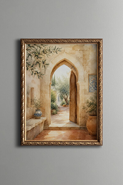 epiqart Ottoman Courtyard Gate - Vintage Patterned Painting - Fine Model
