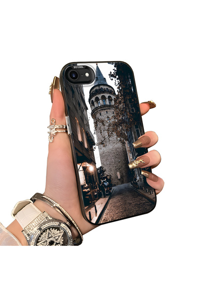 Hontinga iPhone Se 2022 Compatible Silicone Edge Hard Back Case Galata Tower ...