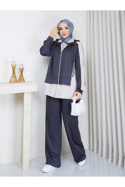 moda periy طقم رياضي مزين بسحاب من ماركة مايا