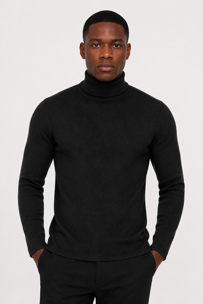 ribac Men's 5-Piece Turtleneck Knitwear Sweater Set – Winter Long Sleeve Basic Sweater