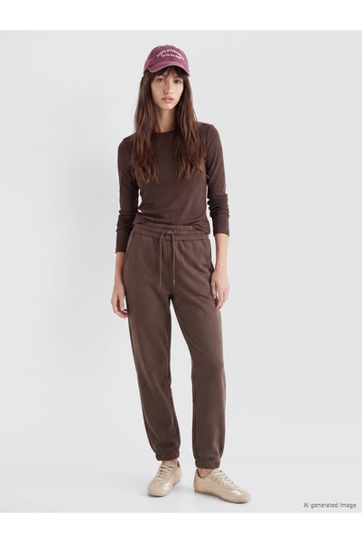 LC Waikiki Pantaloni de trening groși de damă cu talie elastică
