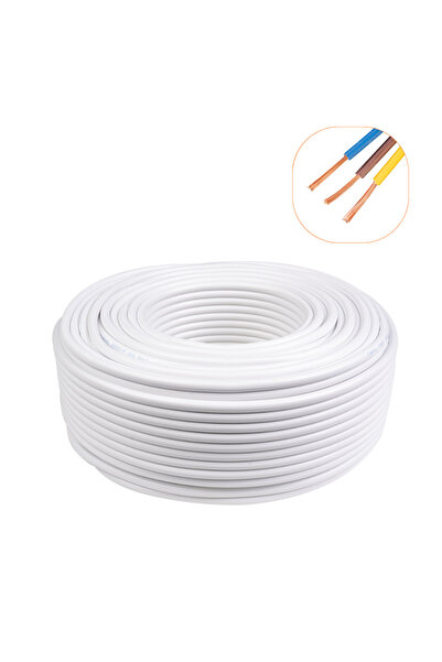 COBI SMART® Cablu electric 3x1.5 mm², 100 m, alb, izolatie PVC, flexibil, mul...