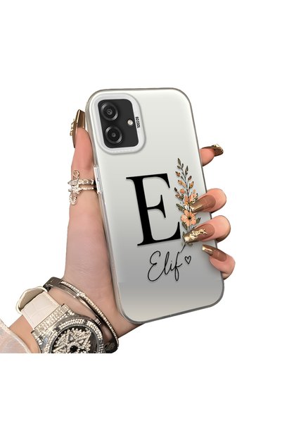 Hontinga Samsung Galaxy A07 Compatible Silicone Edge Hard Back Case Letter E ...
