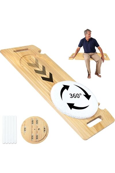 Generic Wooden Slide Transfer Board, Transfer Board With Track Pulley Turntab...