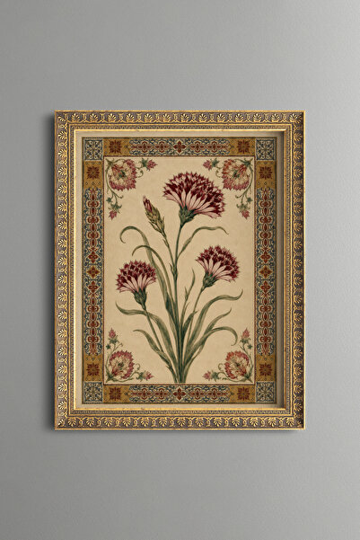 epiqart Ottoman Clove Motif - Vintage Patterned Painting - Fine Model