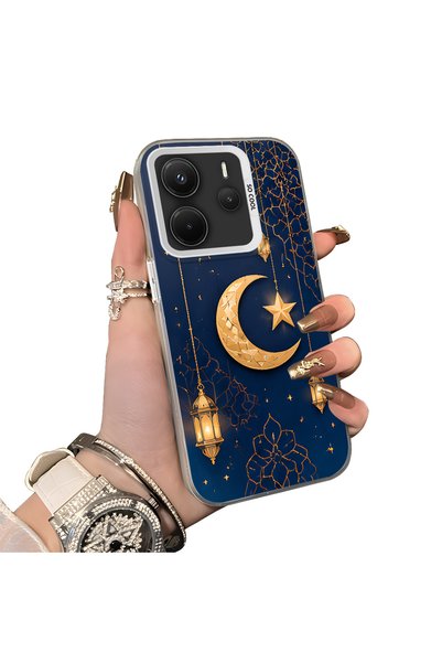 Hontinga غطاء هاتف متوافق مع ريدمي نوت 14 4G، حافظة سيليكون صلبة مع نمط الهلا...