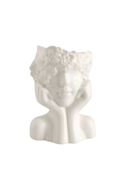 OEM Vaza decorativa NG027, model Venus, ceramica, alb, 16.5 cm
