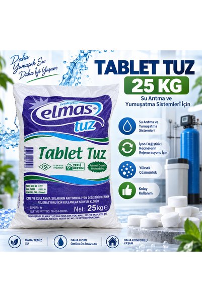 Tablet Tuz 25 Kg Su Arıtma Tuzu Reçine Rejenerasyon Tuzu