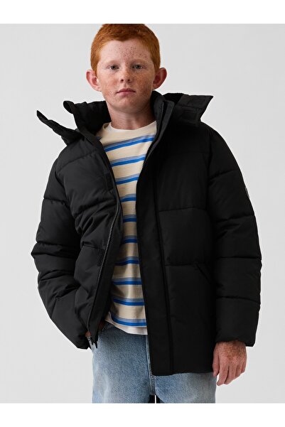 GAP Erkek Çocuk Siyah Relaxed Puffer Şişme Mont