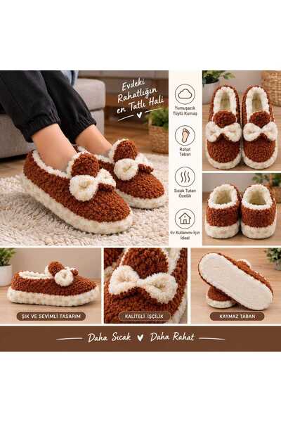 olgun slipper PANDUF EV ayakkabı sıcak ve sessiz kıvırcık model