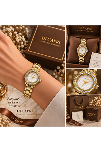 Generic Brand ساعة DI CAPRI ذهبية بتصميم فاخر LOOSTER TIME