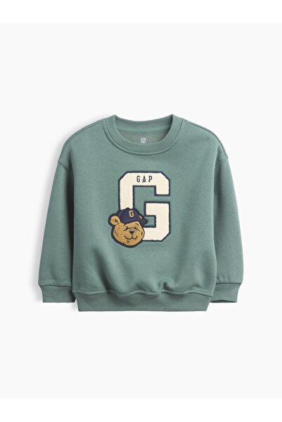 GAP Erkek Bebek Açık Yeşil VintageSoft Varsity Logo Sweatshirt