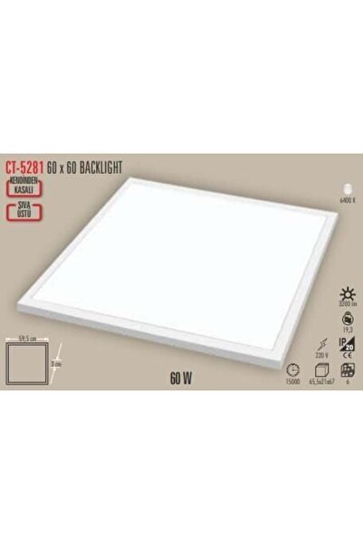 Cata CT-5281 60 Watt LED Panel Sıva Üstü Backlıght 60X60 Beyaz