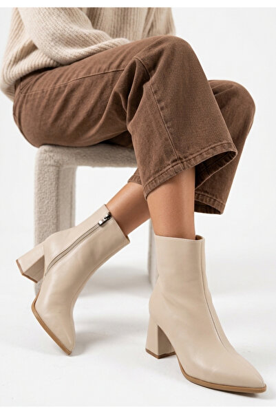 Erbilden Women's Boots Beige Skin Stylish Zeto