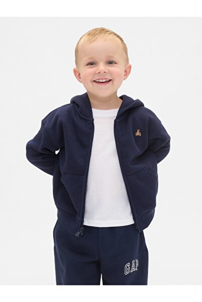 GAP Erkek Bebek Lacivert VintageSoft Fermuarlı Sweatshirt
