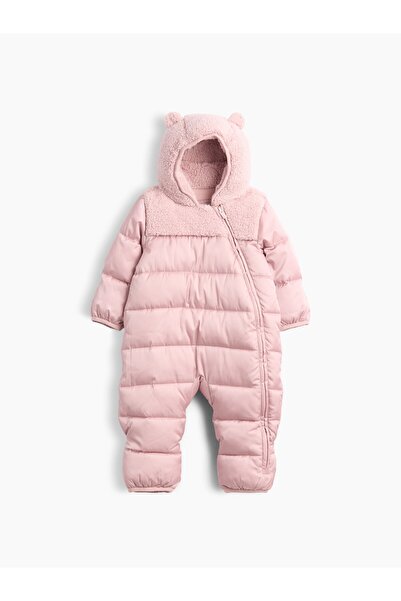 GAP Bebek Pembe Kapüşonlu Kar Tulumu