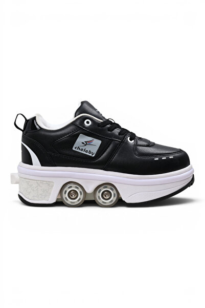 Tekerlekli Ayakkabı Katlanır 4 Tekerlekli Paten Ayakkabı Yürüyüş ve Paten Modlu Sneaker