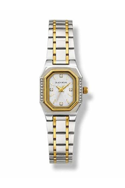 Black Moon Women's watch with gold and silver steel strap