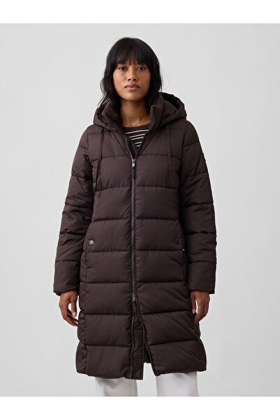 GAP Kadın Kahverengi Relaxed Midi Puffer Şişme Mont